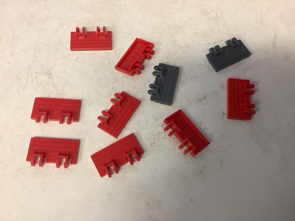 Lego scharnier treinhek 2x4 vergrendelend dubbel (4), Ophalen of Verzenden, Gebruikt, Losse stenen, Lego