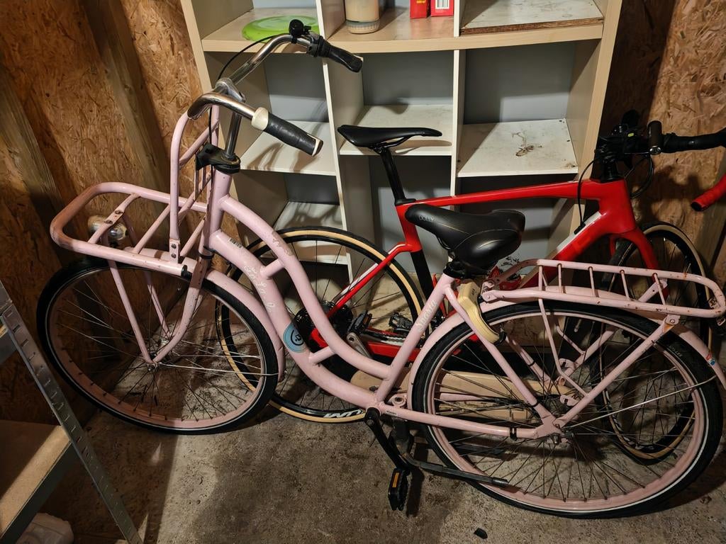 Roze Omafiets met nieuwe onderdelen, Ophalen, Gebruikt, Versnellingen