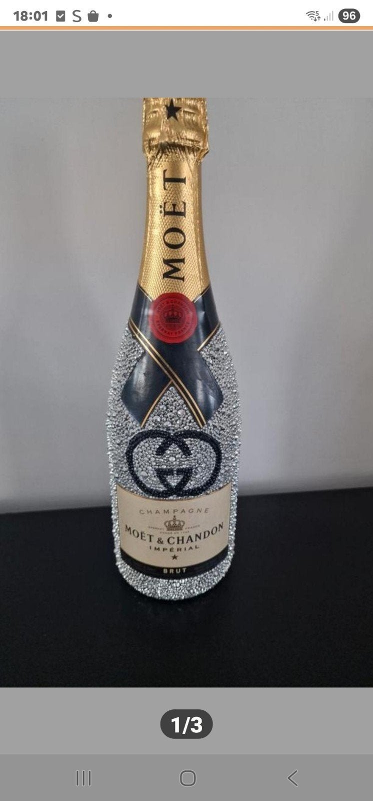 volle fles champagne moet, Ophalen, Nieuw, Frankrijk, Champagne