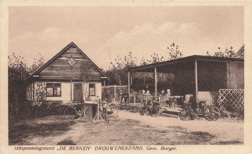 AM264 Drouwenerzand Borger Uitspanning De Berken 1932, Verzenden, 1920 tot 1940, Gelopen, Drenthe