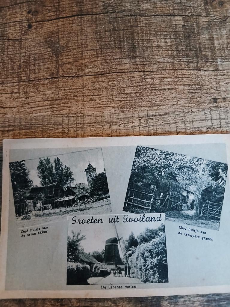 Oude ansichtkaart Groeten uit Gooiland - Gelopen 1951, Ophalen of Verzenden, 1940 tot 1960, Gelopen, Noord-Holland