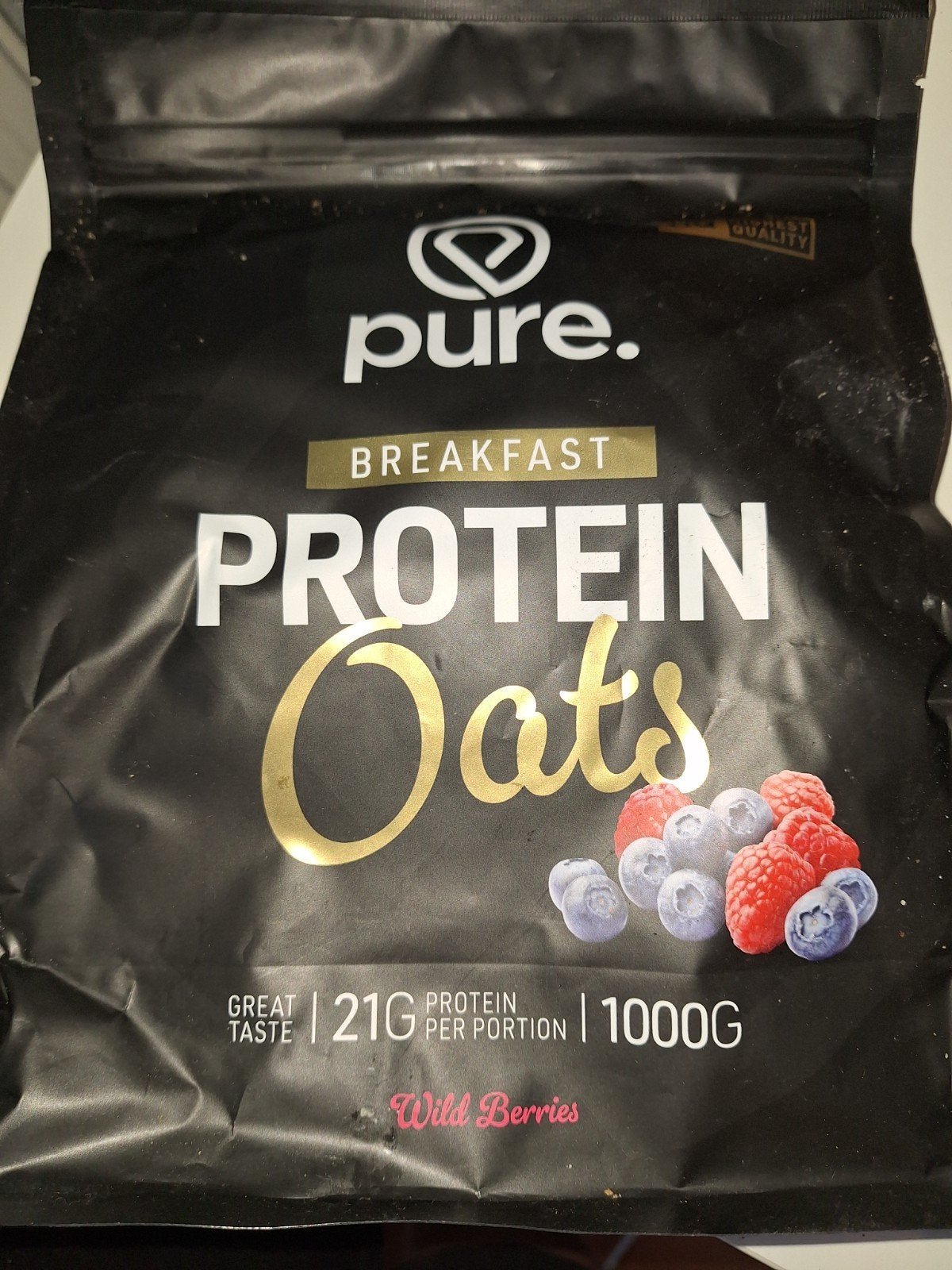 Pure. Breakfast Protein Oats Wild Berries 1000g, Ophalen of Verzenden, Nieuw, Poeder of Drank