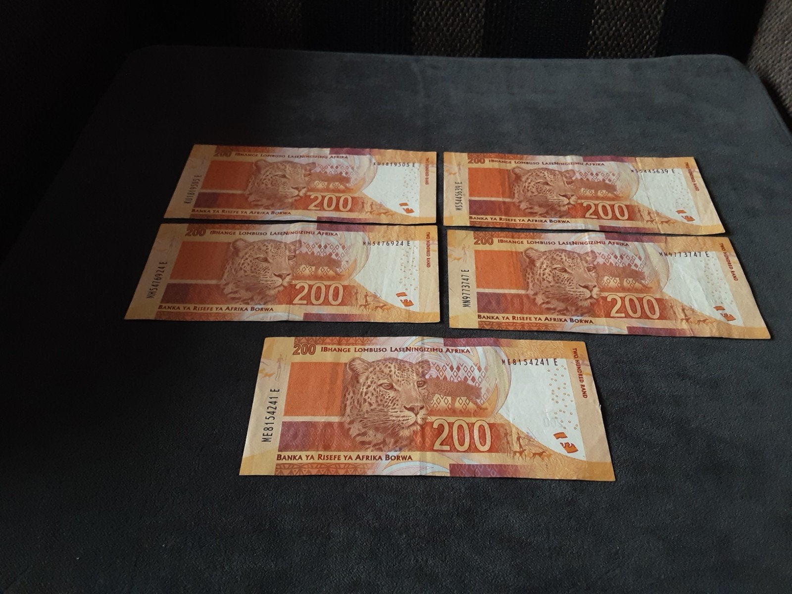 5 keer 200 Rand Zuid-Afrika  gebruik, Verzenden, Zuid-Afrika