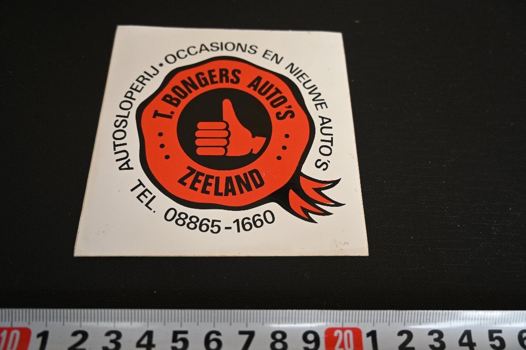 sticker Zeeland T. BONGERS Auto's Autosloperij occasions, Ophalen, Zo goed als nieuw