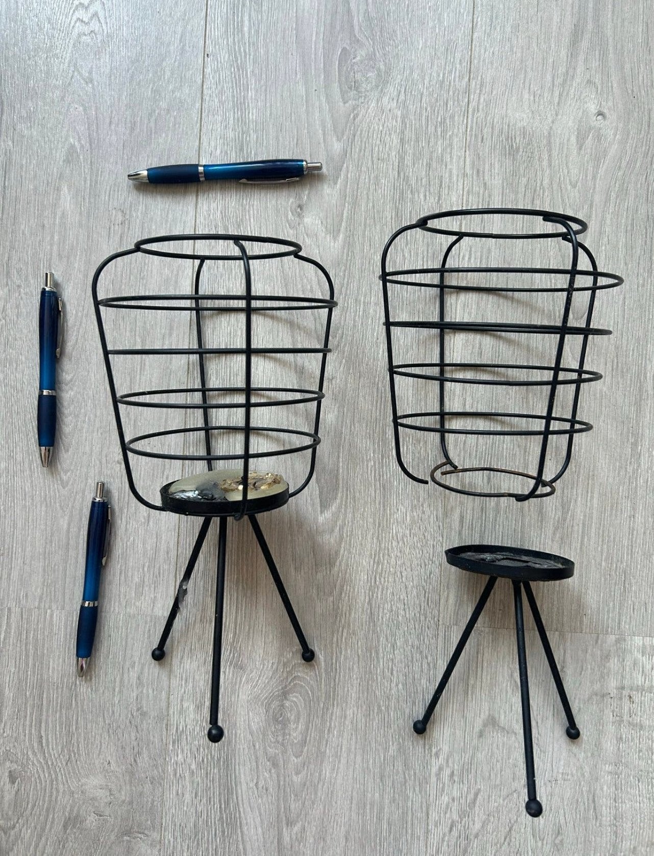 zwarte metalen kandelaar, Huis en Inrichting, Woonaccessoires | Kandelaars en Kaarsen, Gebruikt, Ophalen of Verzenden, Metaal