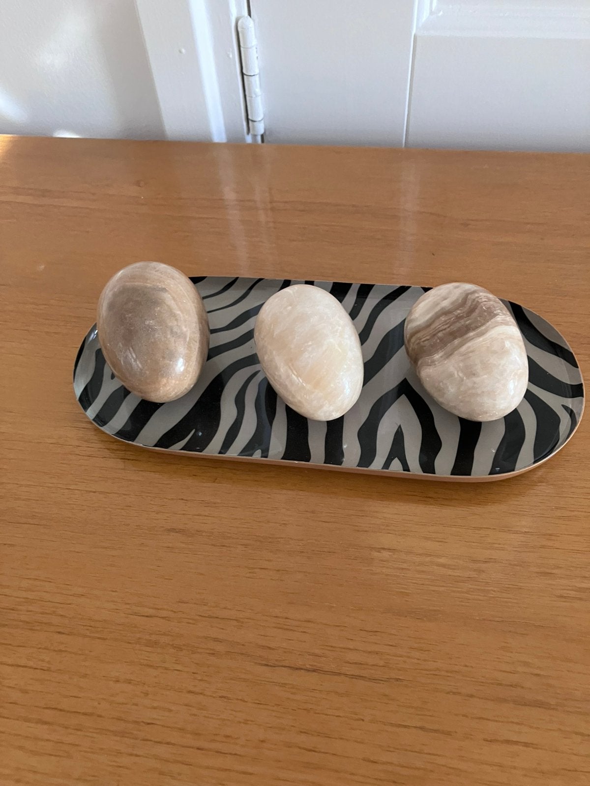 3 vintage Onyx / marmeren eieren. Albast, Ophalen of Verzenden