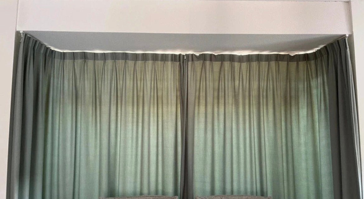Luxe lichtgroene plooi gordijnen – set van 2, Ophalen, 200 cm, 230 cm, Gordijn