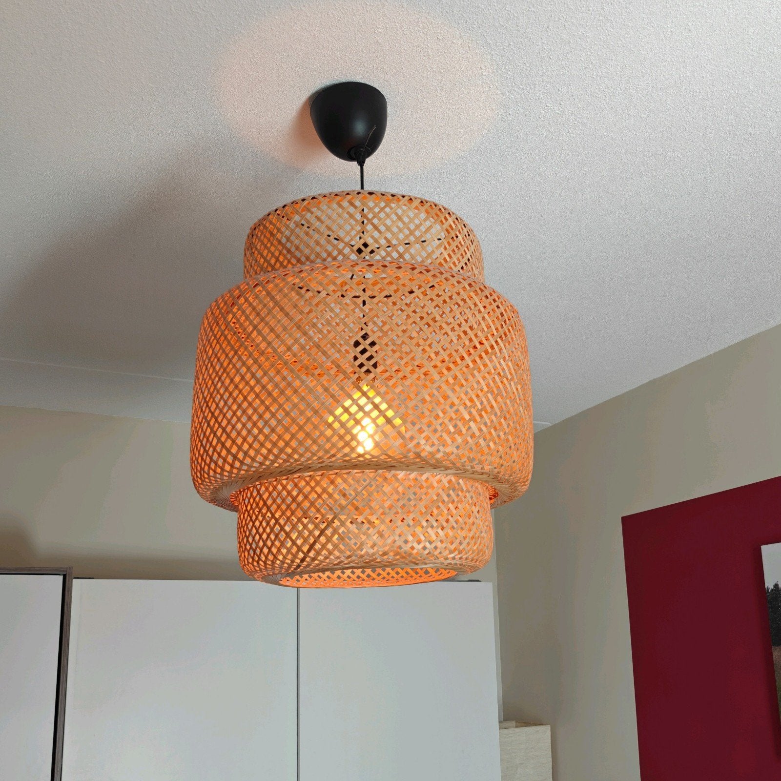 Lamp IKEA Sinnerlig - 50 cm, Ophalen, Gebruikt, Bohemian, Scandinavisch, Natuurlijk, Natuurlijk materiaal