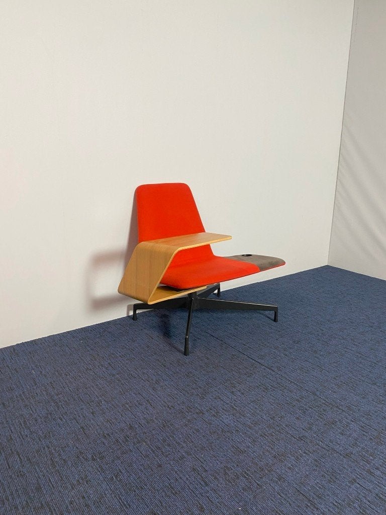 3 x Fauteuil Haworth Harbor Work Lounge, donker oranje/zwart