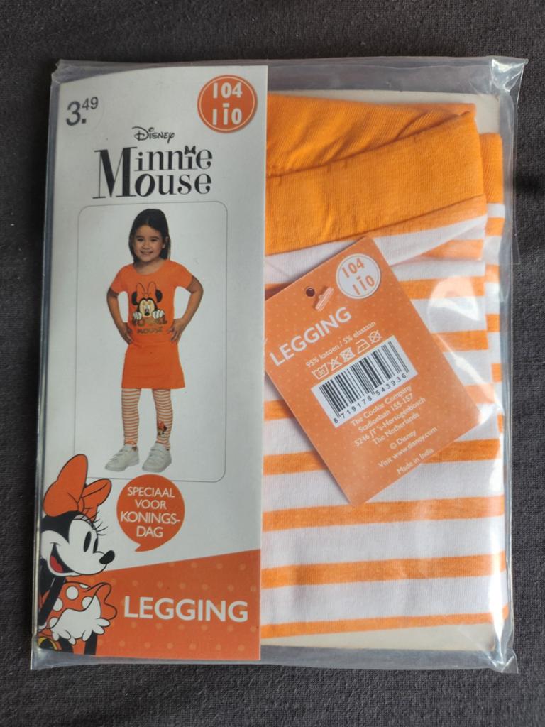 Disney gestreepte legging Minnie Mouse 104-110 NIEUW, Kinderen en Baby's, Kinderkleding | Maat 104, Ophalen of Verzenden, Nieuw