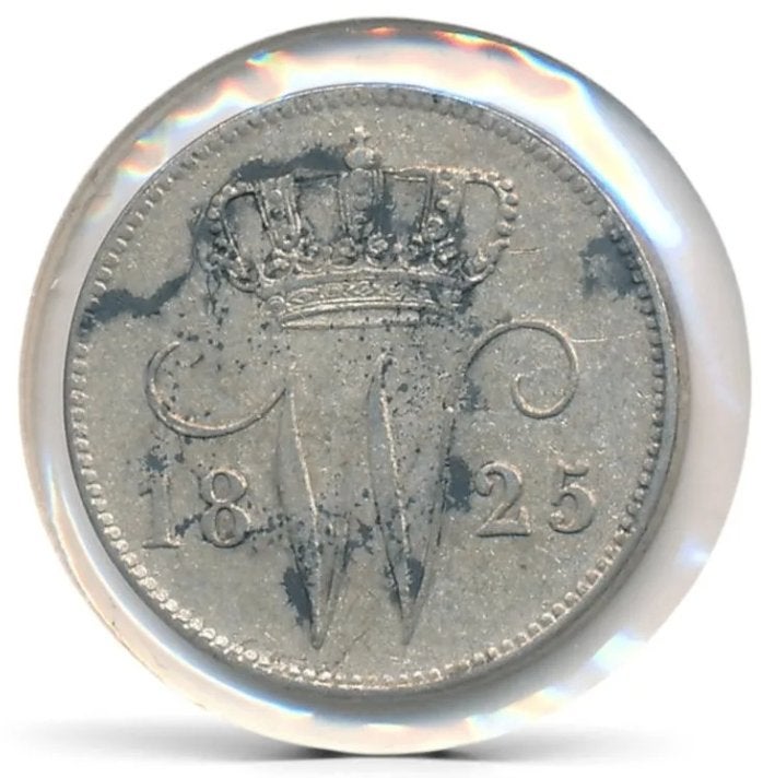 Nederland 25 cent 1825-U Willem 1, Postzegels en Munten, Zilver, 25 cent, Ophalen of Verzenden, Koning Willem I