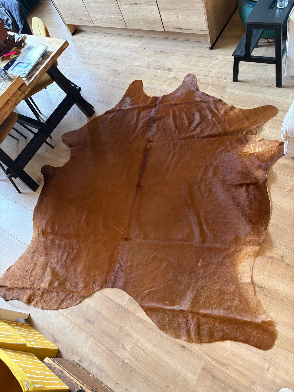 Koeienhuid / koeienvel / vloerkleed koe, Bruin, 200 cm of meer, Ophalen of Verzenden, Zo goed als nieuw