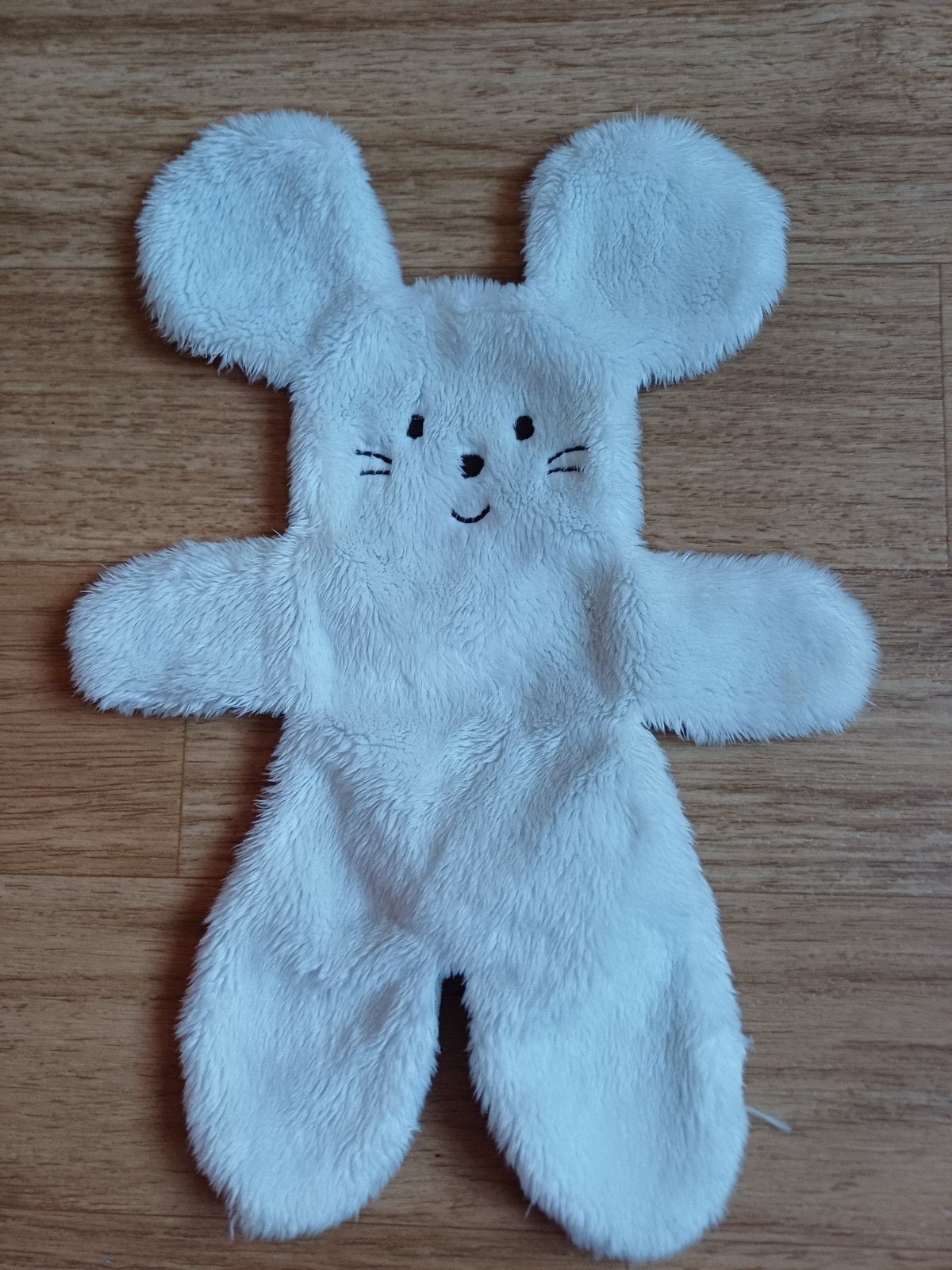 knuffeldoekje doekje lapje wit grijs konijn babu, Ophalen of Verzenden, Konijn