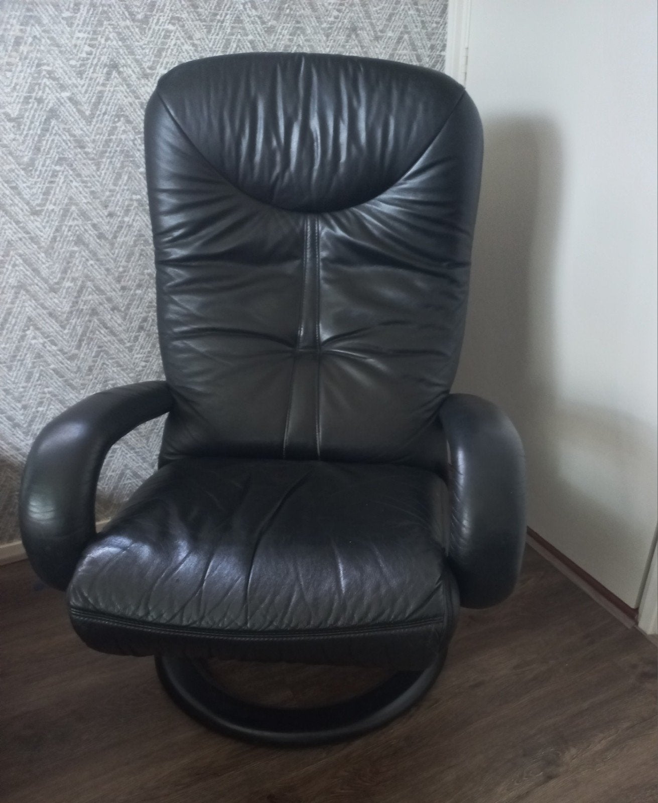Draaistoel leer, Huis en Inrichting, Ophalen of Verzenden, Gebruikt, Leer, 50 tot 75 cm