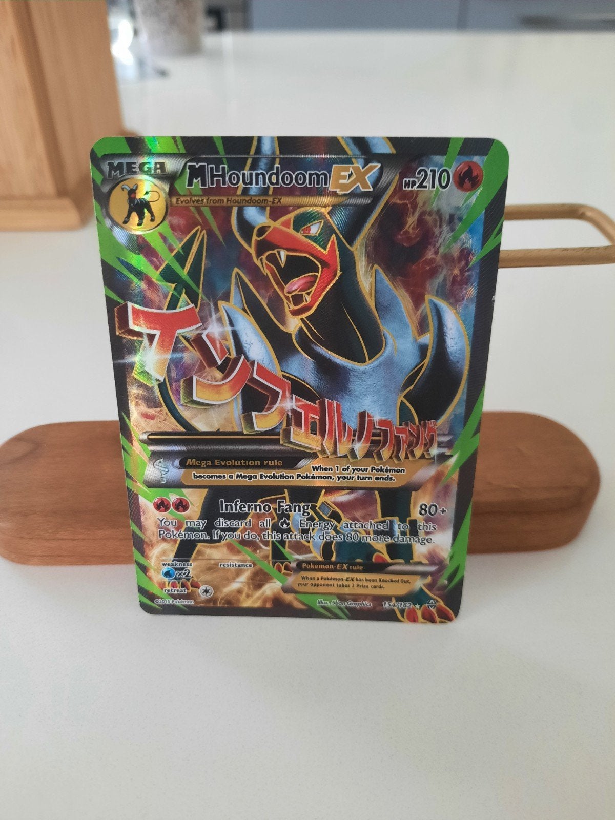 Pokémon Kaart M Houndoom EX 210 HP, Ophalen of Verzenden, Zo goed als nieuw, Losse kaart, Foil