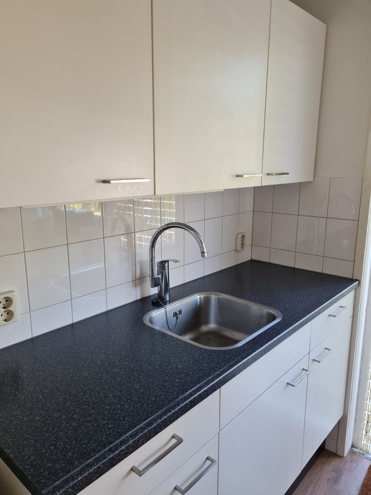 Keukenblok met bovenkastjes, Huis en Inrichting, Ophalen, Gebruikt, Wit, Enkelwandige keuken