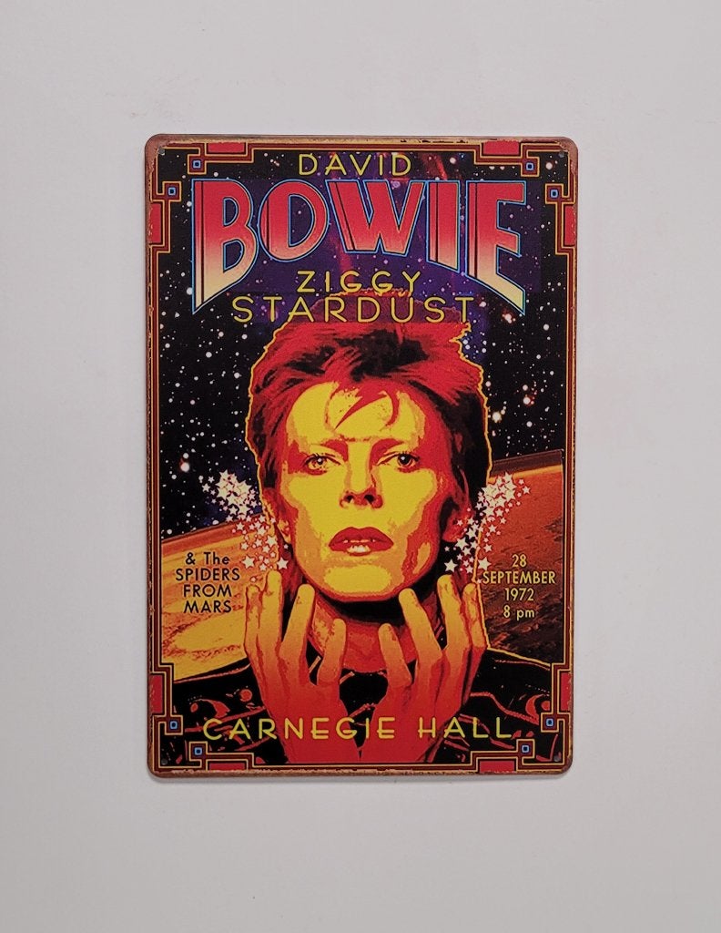David Bowie Ziggy Stardust reclamebord van metaal wandbord, Verzamelen, Info@deconoord.nl, Deco Noord, Nieuw, Ophalen of Verzenden