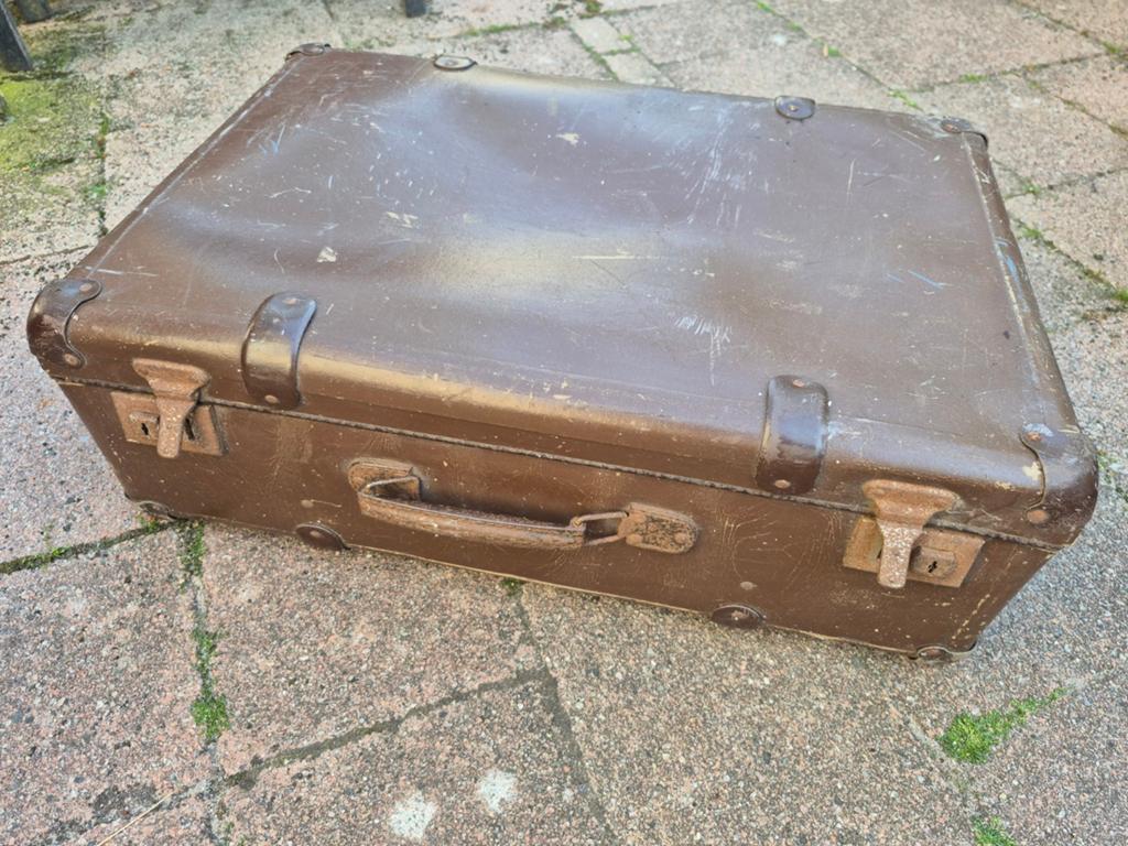Vintage koffer donkerbruin, Ophalen of Verzenden, Gebruikt, Leer