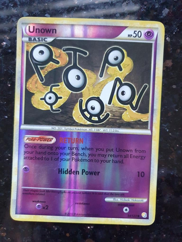 Unown 54/123 reverse holo pokemon kaart, Ophalen of Verzenden, Zo goed als nieuw