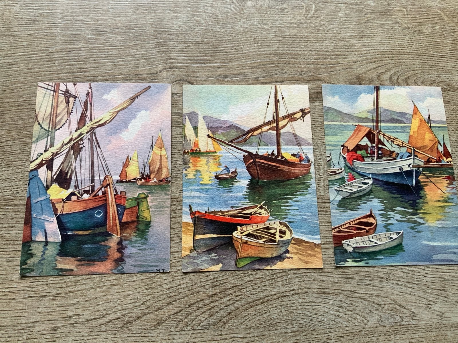 3 Vintage Ansichtkaarten Italië - Boten en Havens, Ophalen of Verzenden, 1940 tot 1960, Ongelopen, Italië