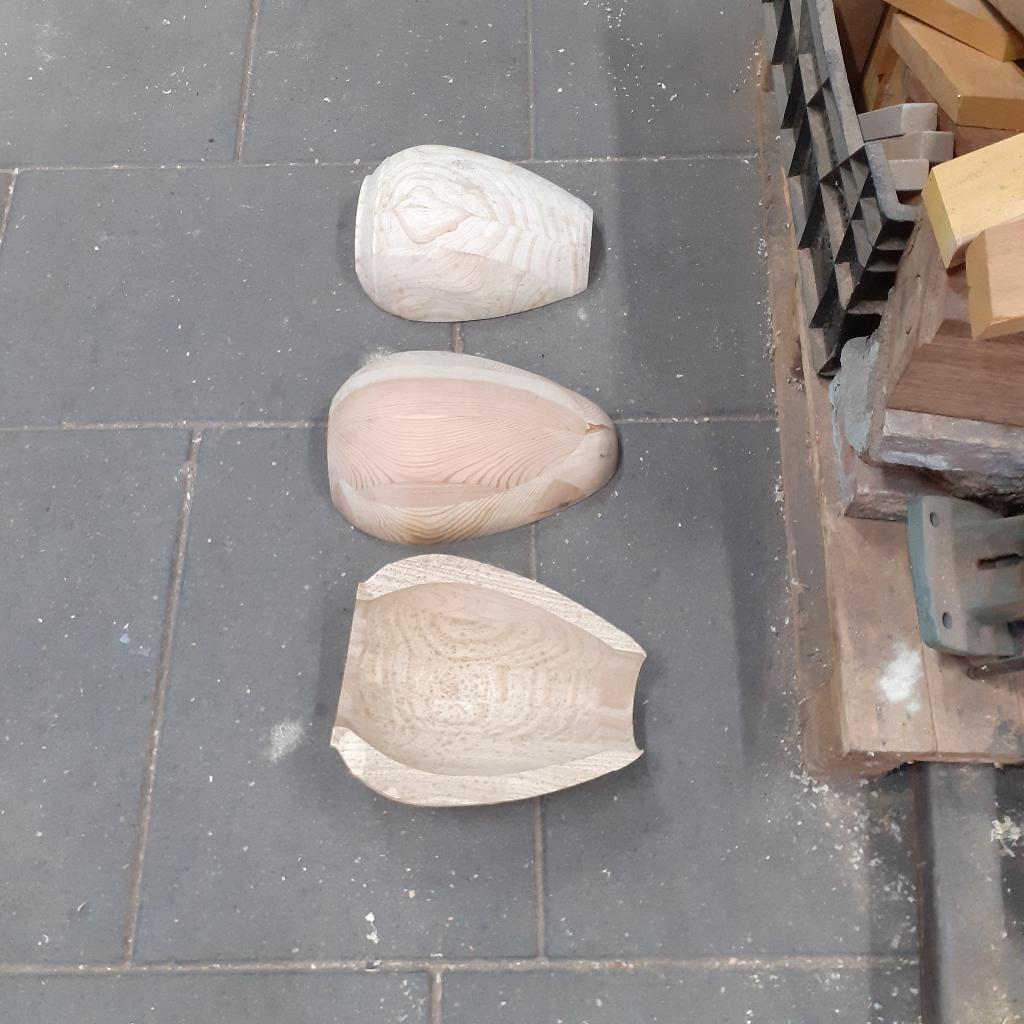 GRATIS houtdraaiwerk 3 halve holle eieren ca 30cm lang, Ophalen, Nieuw, Hout, Minder dan 25 cm