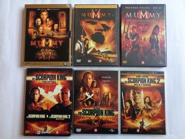 The Mummy Trilogie + The Scorpion King, Deel 1 en 2 (Dvdset), Cd's en Dvd's, Dvd's | Avontuur, Zo goed als nieuw, Vanaf 12 jaar