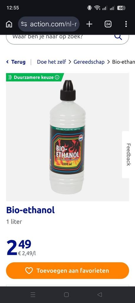 Bio-ethanol 1 liter - Duurzame keuze, Ophalen, Nieuw