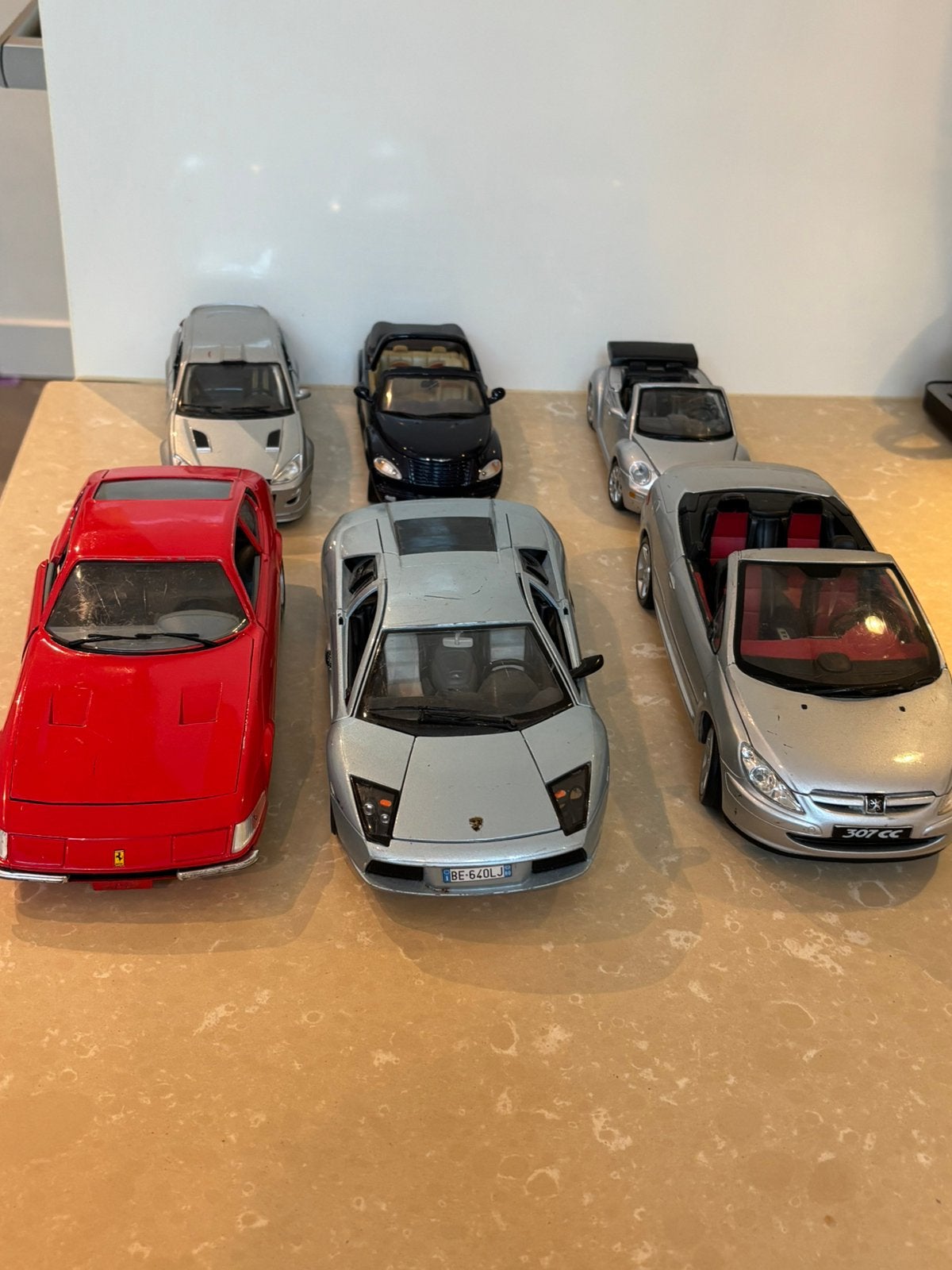 Model auto's Lamborghini, Ferrari, Chrysler, Ford, VWBeetle, Ophalen of Verzenden, Gebruikt, Bburago