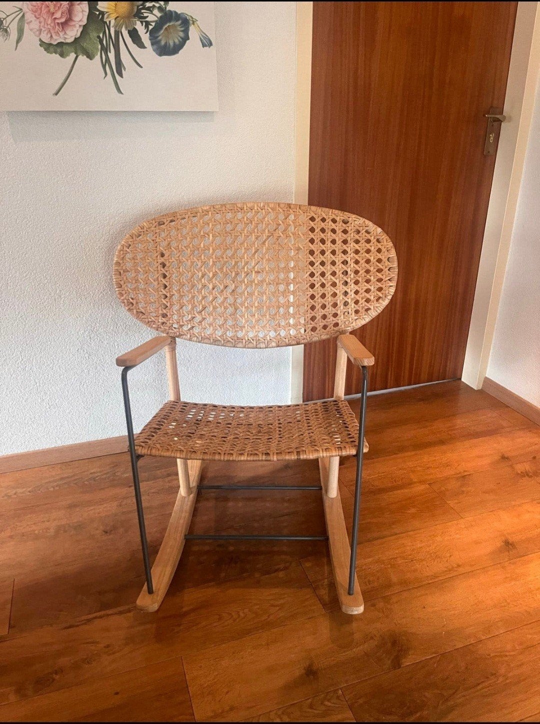 Ikea Rotan schommelstoel met houten frame, Ophalen