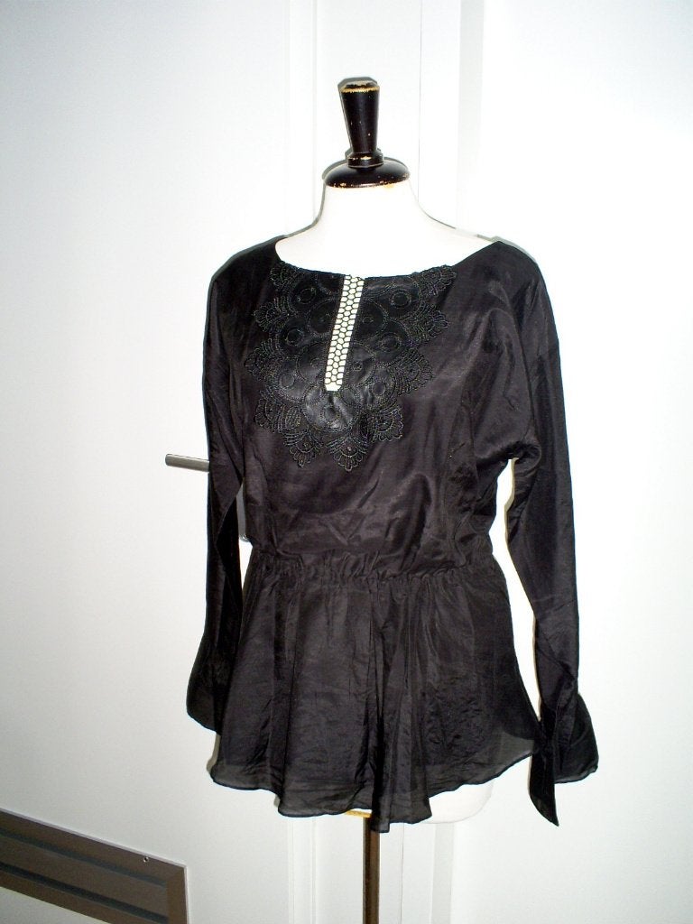 NIEUW __ aparte MARIA TAILOR blouse mt. M met zijde, Maat 38/40 (M), Verzenden, Zwart, Maria Tailor