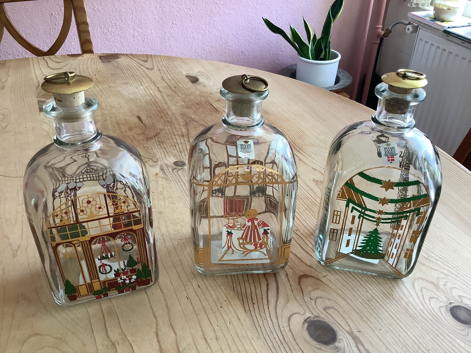 Holmegaard , kerst karaffen , set van 3 stk., Ophalen of Verzenden, Zo goed als nieuw