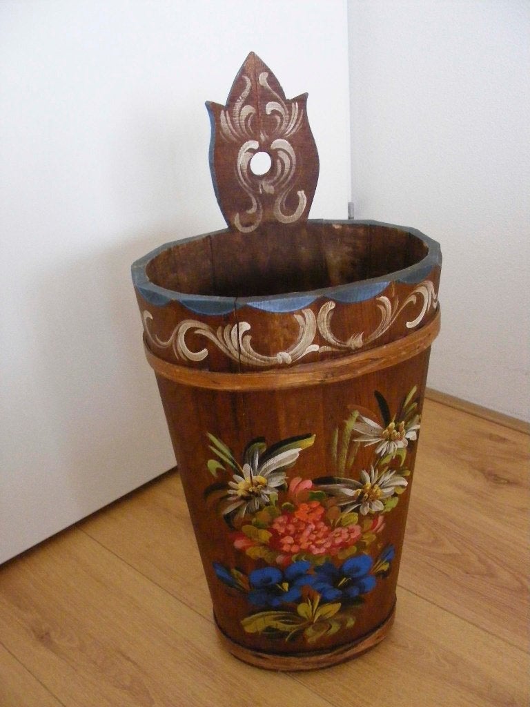 Vintage Paraplubak – Handbeschilderd Hout, Ophalen of Verzenden, Gebruikt, Hout