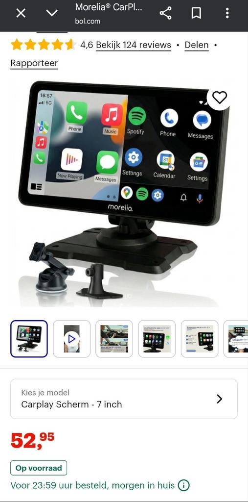 Morelia carplay screen 7 inch tochscreen, Auto diversen, Carkits, Ophalen of Verzenden