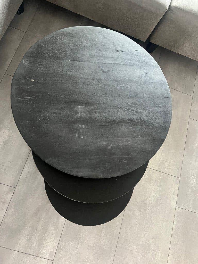 Salontafel set van 3 zwart - Goossens, Ophalen, Gebruikt, 50 tot 100 cm, Rond