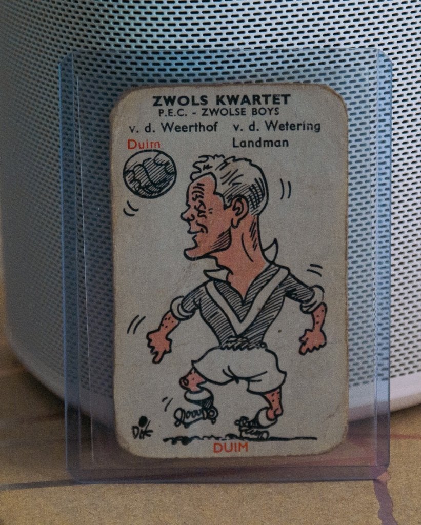 Duim, Zwols Kwartet - DB 1e Divisie kwartet 1958, Ophalen of Verzenden, Gebruikt, Overige binnenlandse clubs, Poster, Plaatje of Sticker