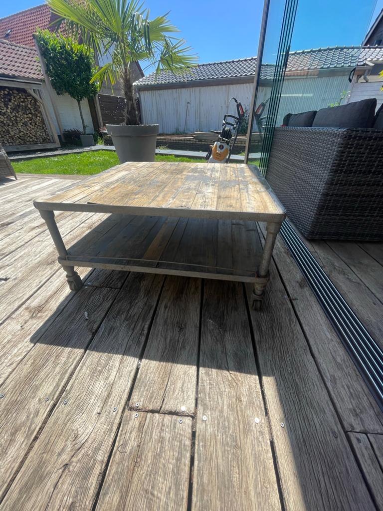 Riviera Maison Salontafel - Robuust en Stijlvol, Ophalen, Gebruikt, 100 tot 150 cm, Vierkant