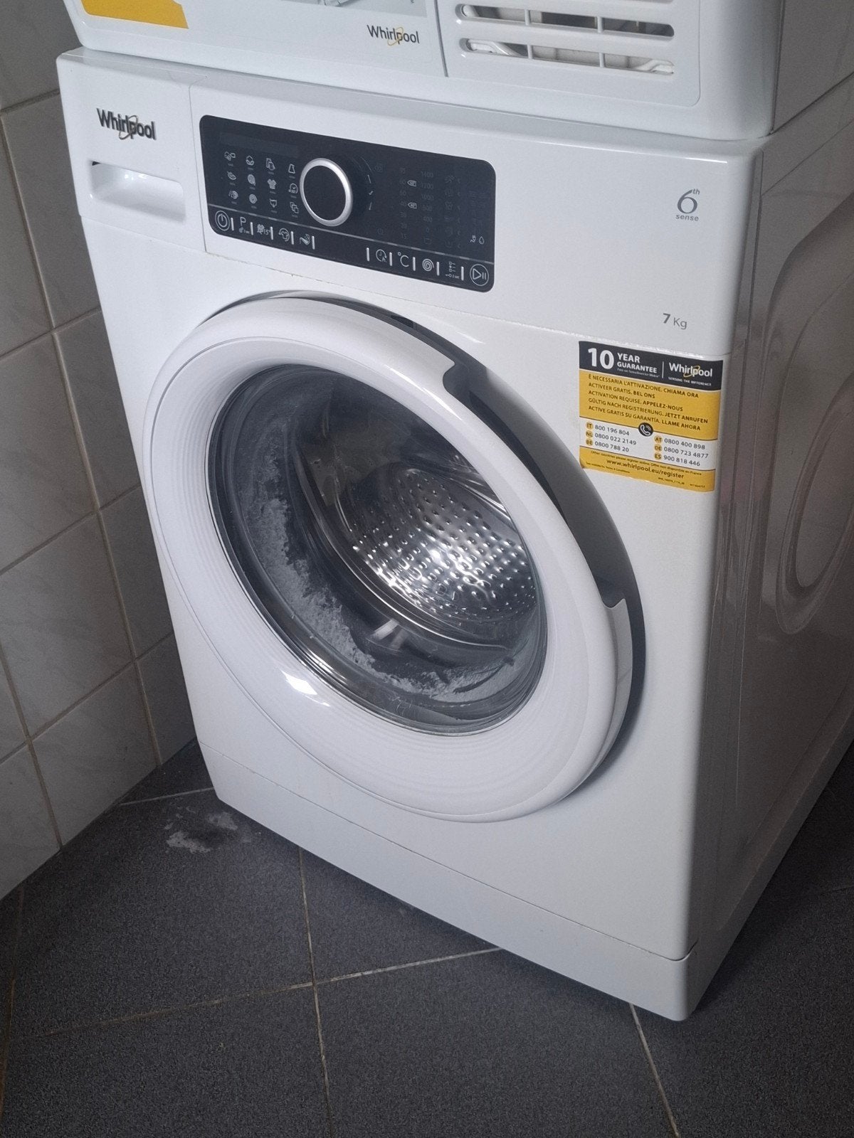 Whirlpool wasmachine 7kg, Ophalen, Zo goed als nieuw, Voorlader, 85 tot 90 cm