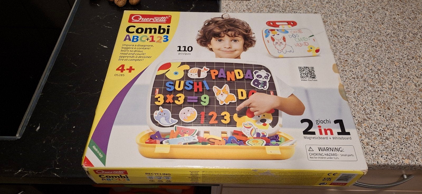 Quercetti Combi ABC+123 Magneetbord & Whiteboard, Ophalen of Verzenden, Gebruikt, Taal en Lezen
