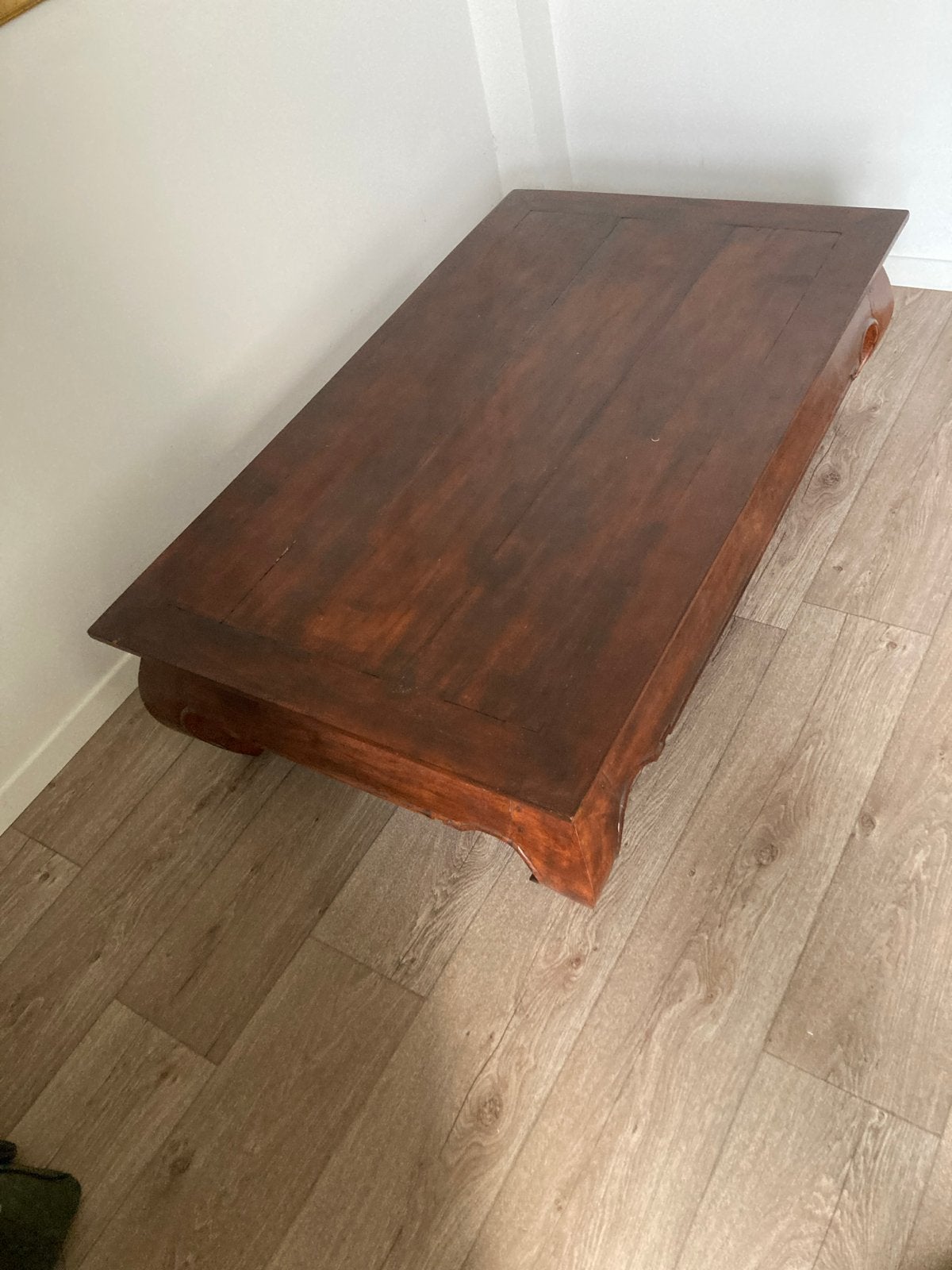 Teakhouten salontafel 125x75x34,5 cm, Huis en Inrichting, Ophalen, Gebruikt, 100 tot 150 cm, Teakhout