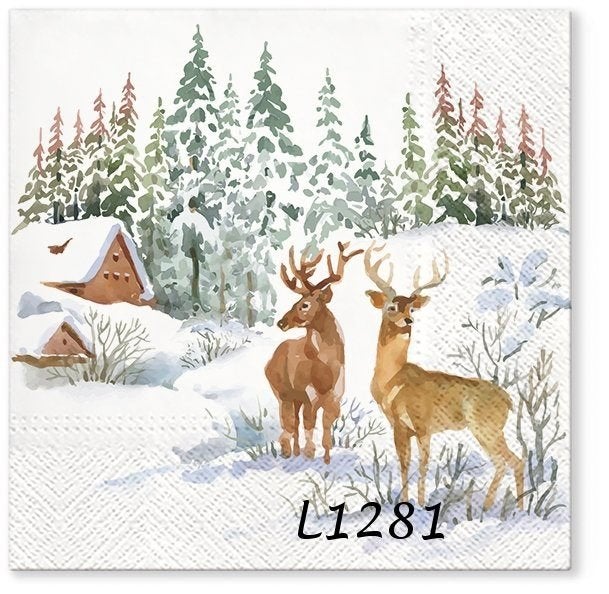 Servetten decoupage/bullet journal * herten L1281, Verzenden, Nieuw
