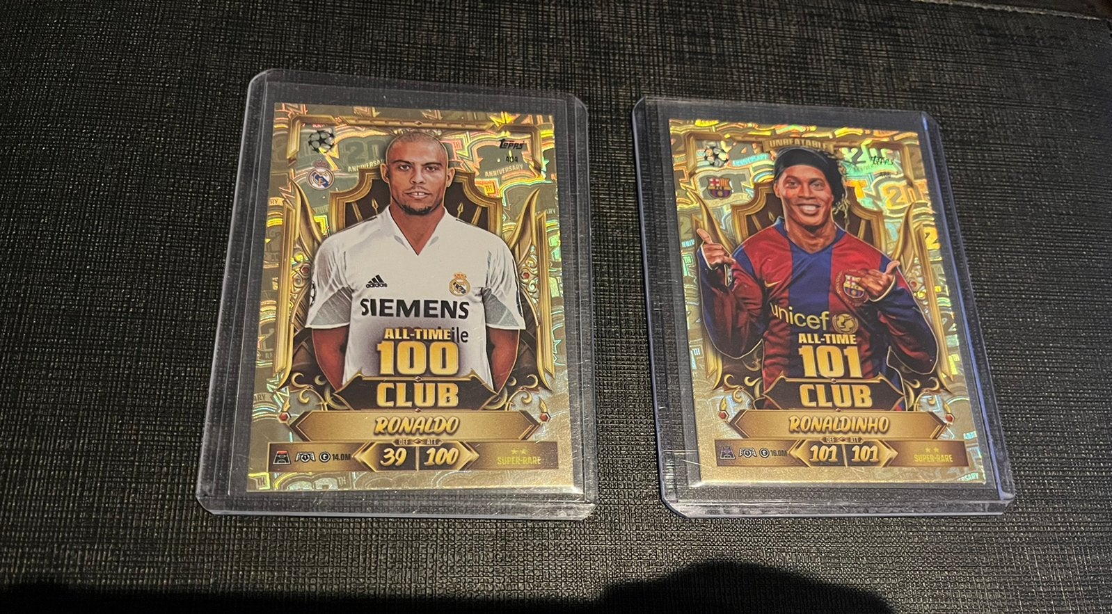 Ronaldo en Ronaldinho Topps anniversary kaarten, Ophalen of Verzenden, Zo goed als nieuw, Buitenlandse clubs, Spelerskaart
