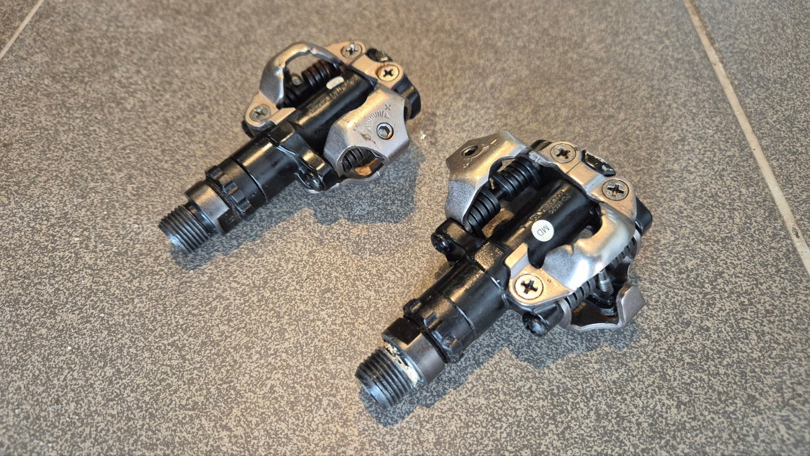 Shimano SPD mountainbike pedalen, Fietsen en Brommers, Fietsonderdelen, Crankstel of Pedalen, Gebruikt, Staal, Ophalen of Verzenden