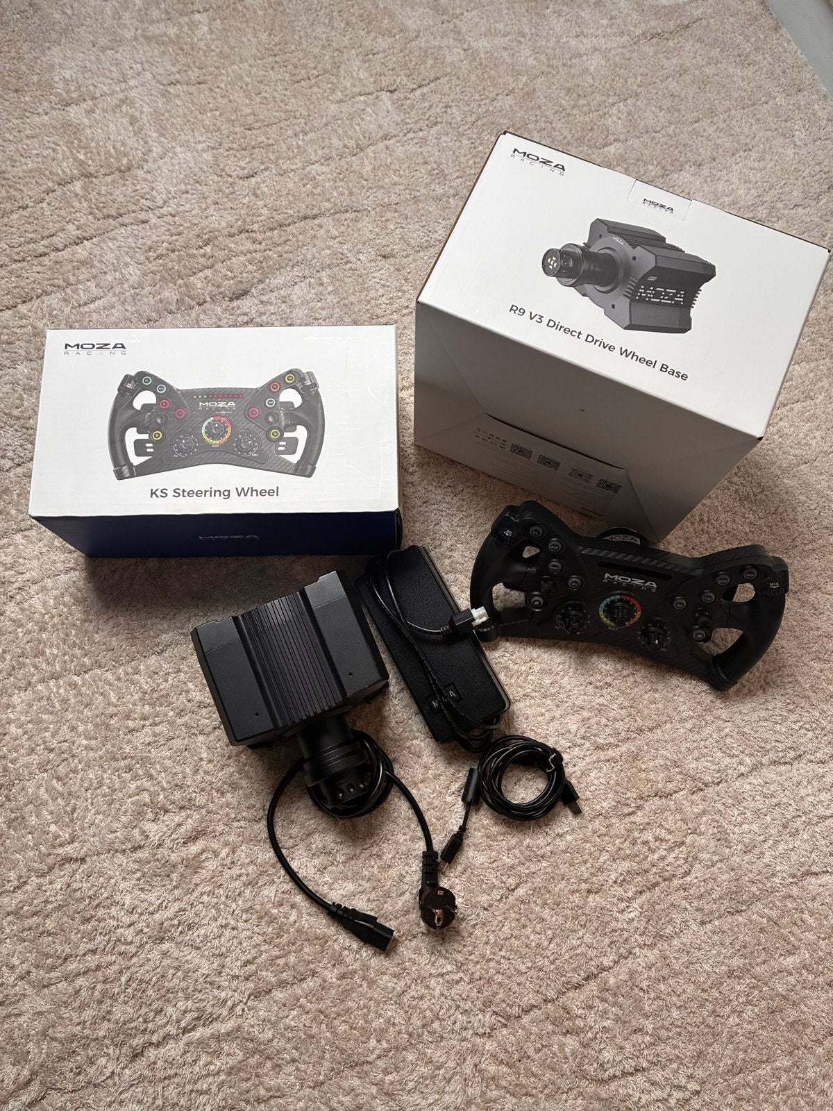 Moza R9 V3 Wheel Base & Moza KS Stuur - Zo goed als nieuw, Racestuur, Ophalen of Verzenden, Zo goed als nieuw, Direct drive