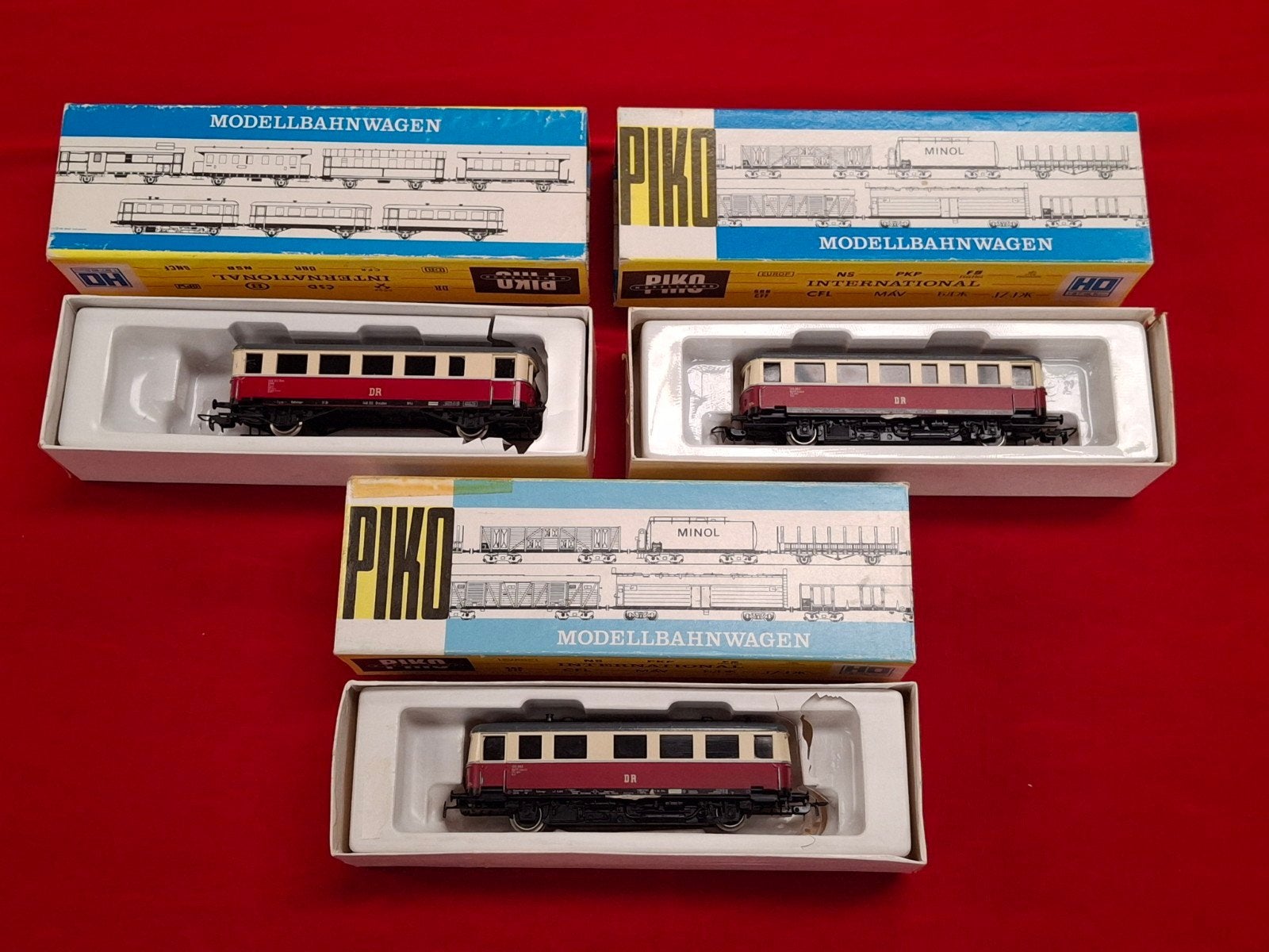 Piko GDR diesellocomotief 3-delig, Gebruikt, Gelijkstroom, Wagon, Piko