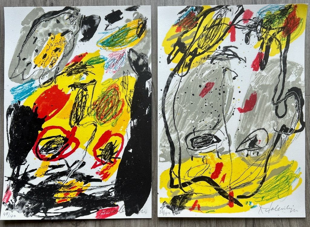 Twee zeefdrukken Kees Salentijn, Antiek en Kunst, Kunst | Litho's en Zeefdrukken, Gesigneerd, Verzenden, Zeefdruk