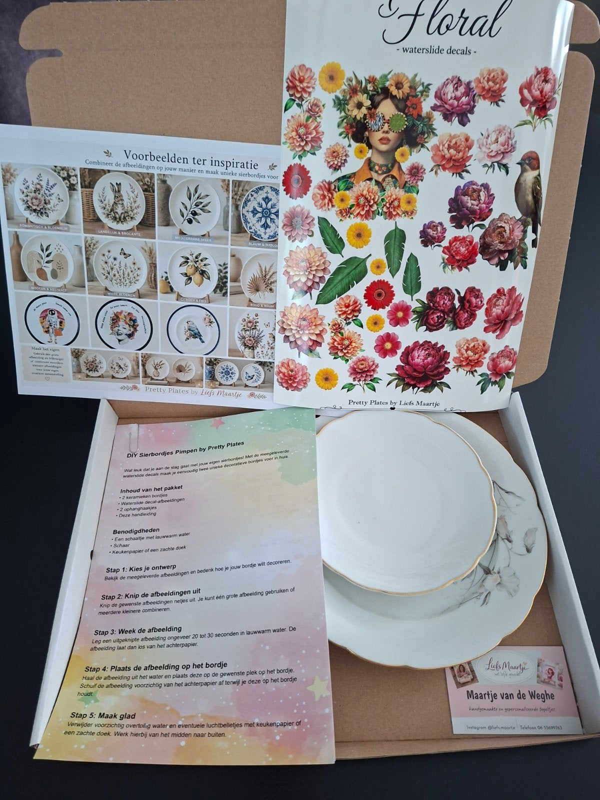DIY Sierbordjes Pakket - Pretty Plates by Liefs Maartje, Overige thema's, Nieuw, Meerkleurig, Ophalen of Verzenden