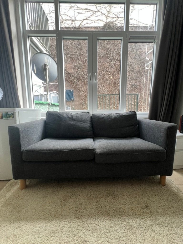 Ikea 2-zitsbank grijs, Ophalen, 75 tot 100 cm, Rechte bank, Stof