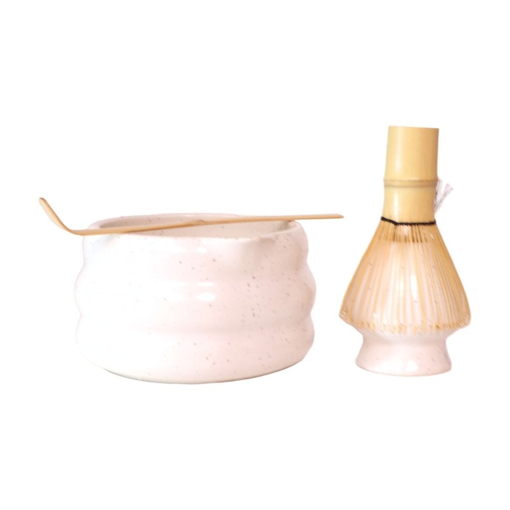 Matcha set 4-delig nieuw - kom, bamboe klopper, lepel, Overige typen, Nieuw, Ophalen of Verzenden, Steen/keramiek