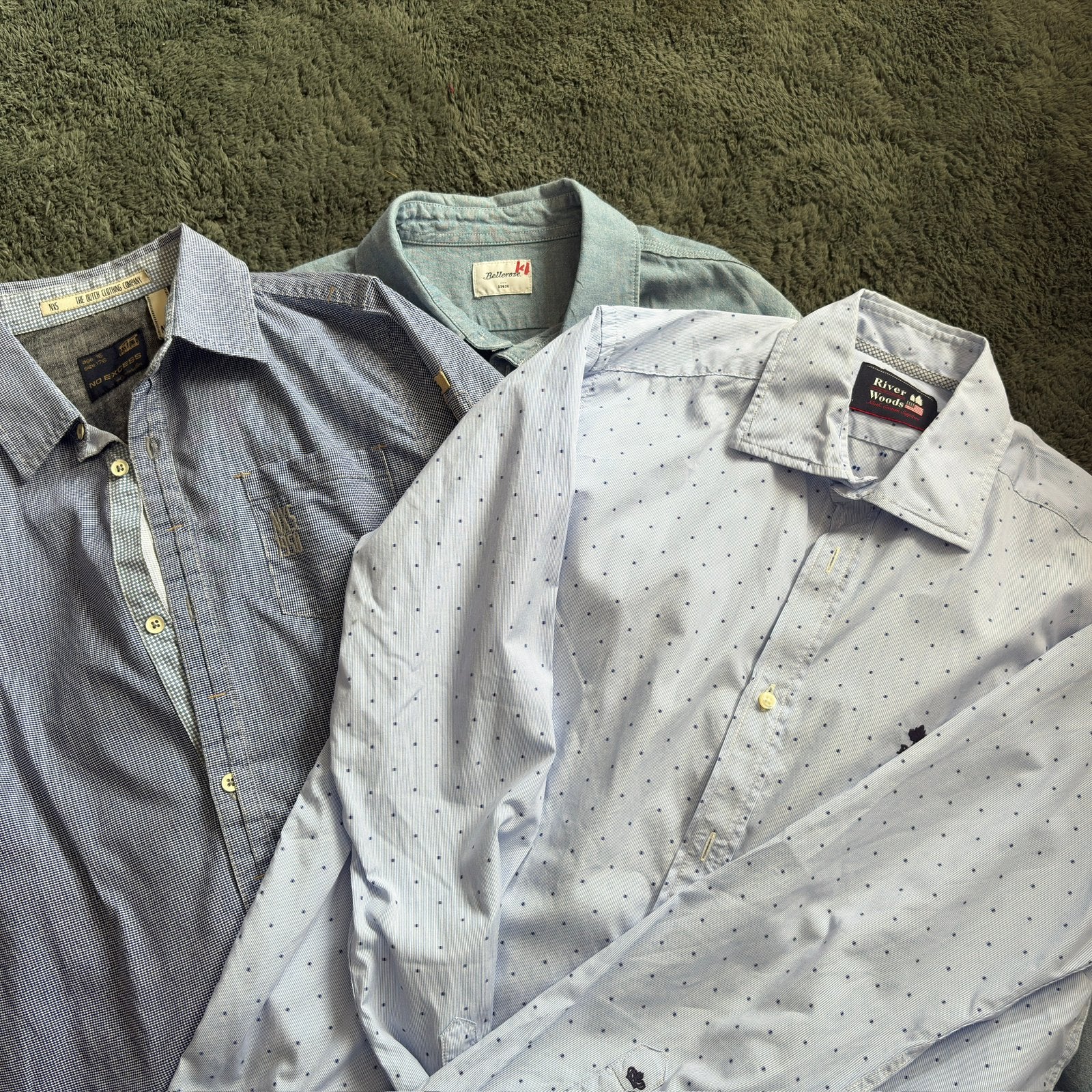 Set van 3  merk jongens overhemden/blouses maat 16/176, Verzenden, Zo goed als nieuw, Jongen