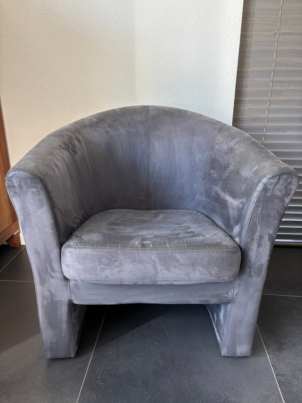 Blauwe stoffen fauteuil, gratis af te halen, Gebruikt, Minder dan 75 cm, Ophalen of Verzenden, 75 tot 100 cm